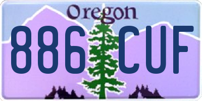 OR license plate 886CUF