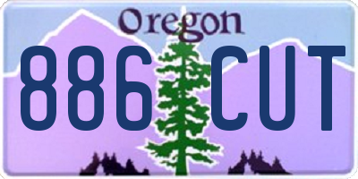 OR license plate 886CUT