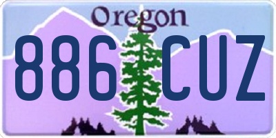 OR license plate 886CUZ