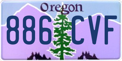 OR license plate 886CVF