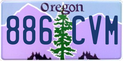 OR license plate 886CVM