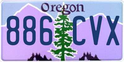 OR license plate 886CVX