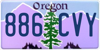 OR license plate 886CVY