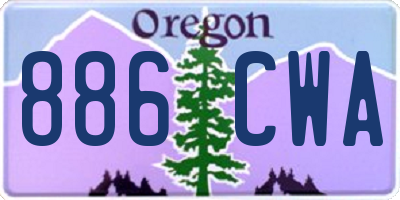 OR license plate 886CWA