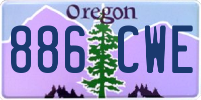 OR license plate 886CWE