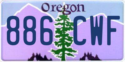 OR license plate 886CWF