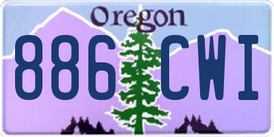OR license plate 886CWI