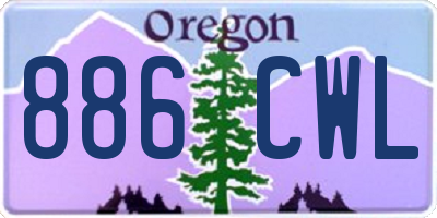 OR license plate 886CWL