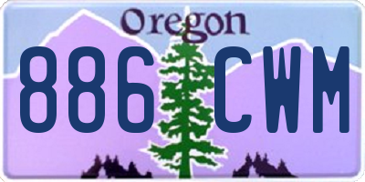 OR license plate 886CWM
