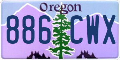 OR license plate 886CWX