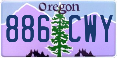 OR license plate 886CWY