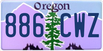 OR license plate 886CWZ