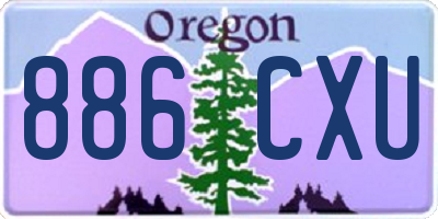 OR license plate 886CXU