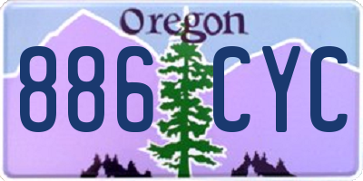 OR license plate 886CYC