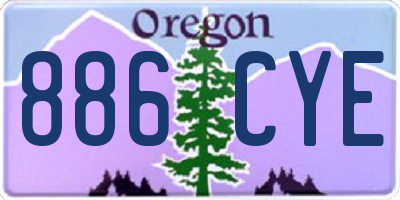 OR license plate 886CYE