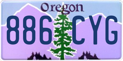 OR license plate 886CYG