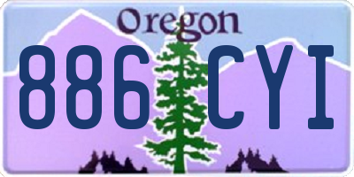 OR license plate 886CYI