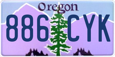 OR license plate 886CYK