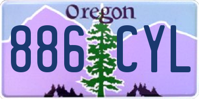 OR license plate 886CYL