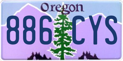 OR license plate 886CYS