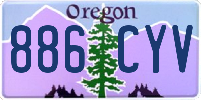 OR license plate 886CYV