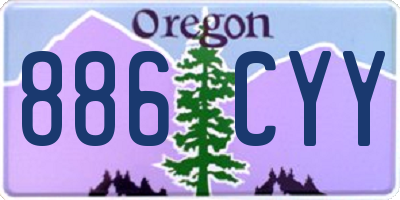 OR license plate 886CYY