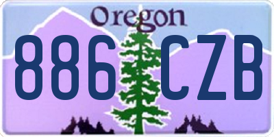 OR license plate 886CZB