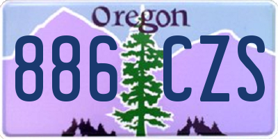 OR license plate 886CZS