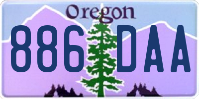 OR license plate 886DAA