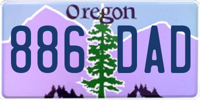 OR license plate 886DAD