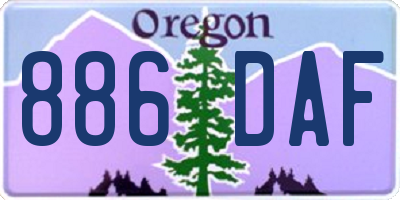 OR license plate 886DAF