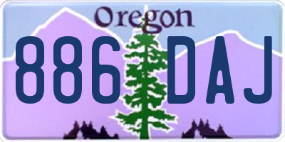 OR license plate 886DAJ