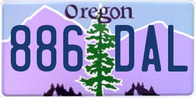 OR license plate 886DAL