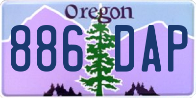 OR license plate 886DAP