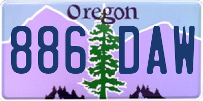 OR license plate 886DAW