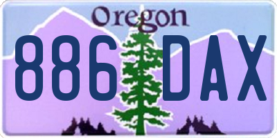 OR license plate 886DAX