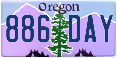 OR license plate 886DAY