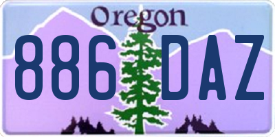 OR license plate 886DAZ