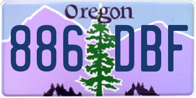 OR license plate 886DBF