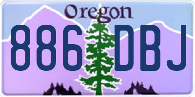 OR license plate 886DBJ