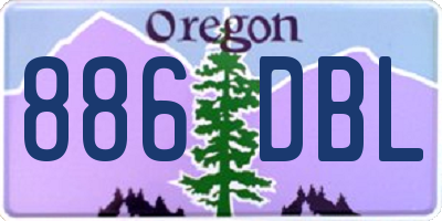 OR license plate 886DBL