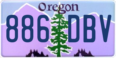 OR license plate 886DBV