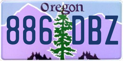 OR license plate 886DBZ