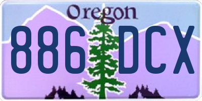 OR license plate 886DCX