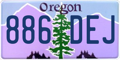 OR license plate 886DEJ