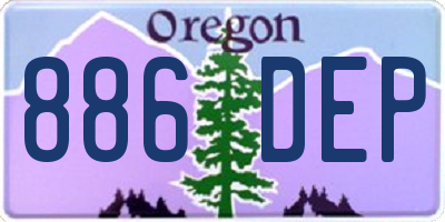OR license plate 886DEP