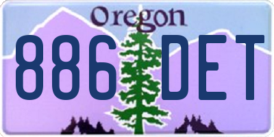 OR license plate 886DET