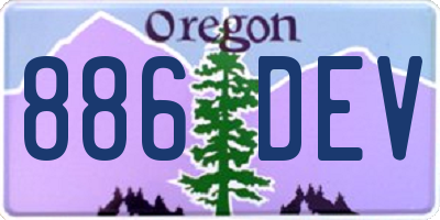 OR license plate 886DEV