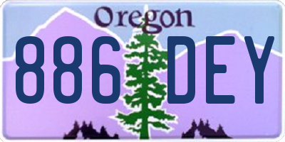 OR license plate 886DEY