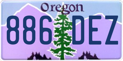 OR license plate 886DEZ
